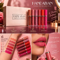 HANDAYAN 6-Shade Matte Liquid Lipstick Set – Long-Lasting & Highly Pigmented