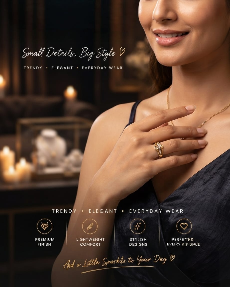Elegant Gold-Tone Fashion Rings – 6 Stylish Designs for Women