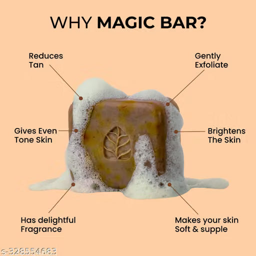 Ghar Soaps Magic Soap with Saffron & Sandalwood – Tan-Reducing Bath Soap | 100g